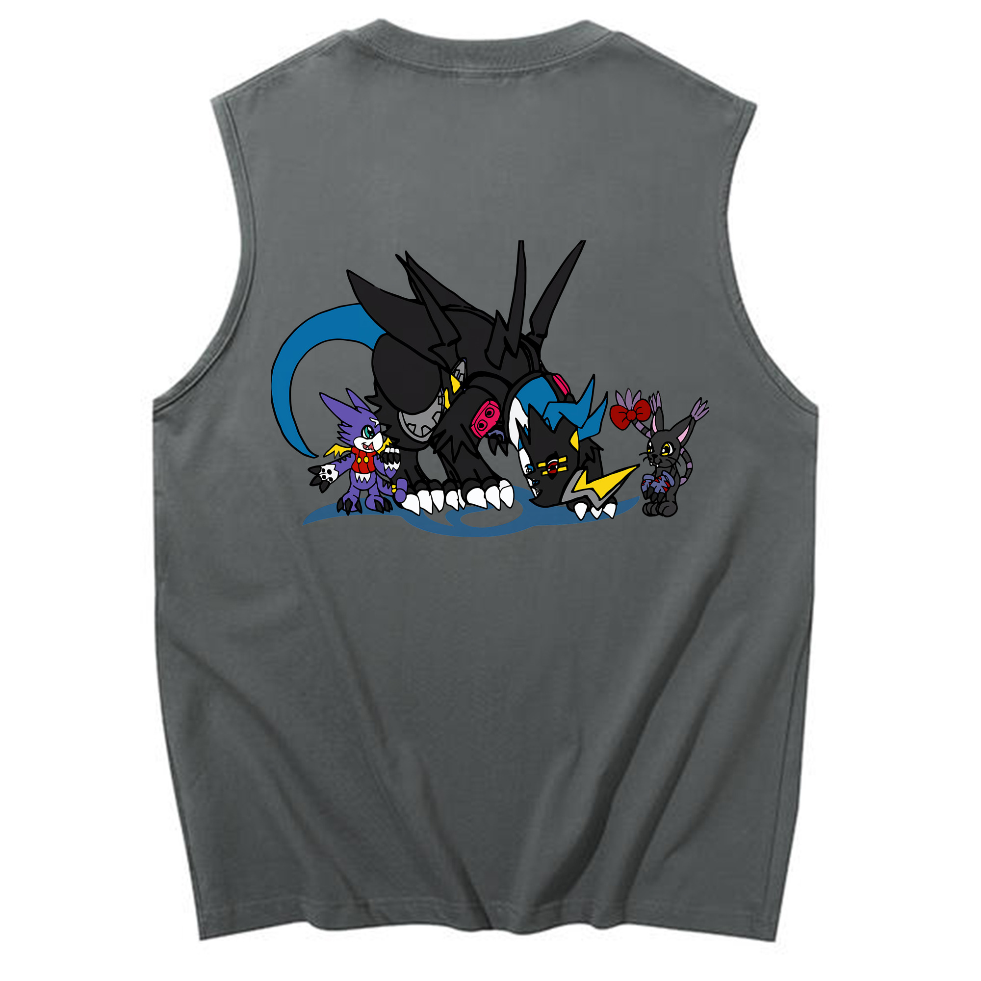 （画像用） Digimon デジタルモンスター/デジモン コットン100％タンクトップ（背面プリント）